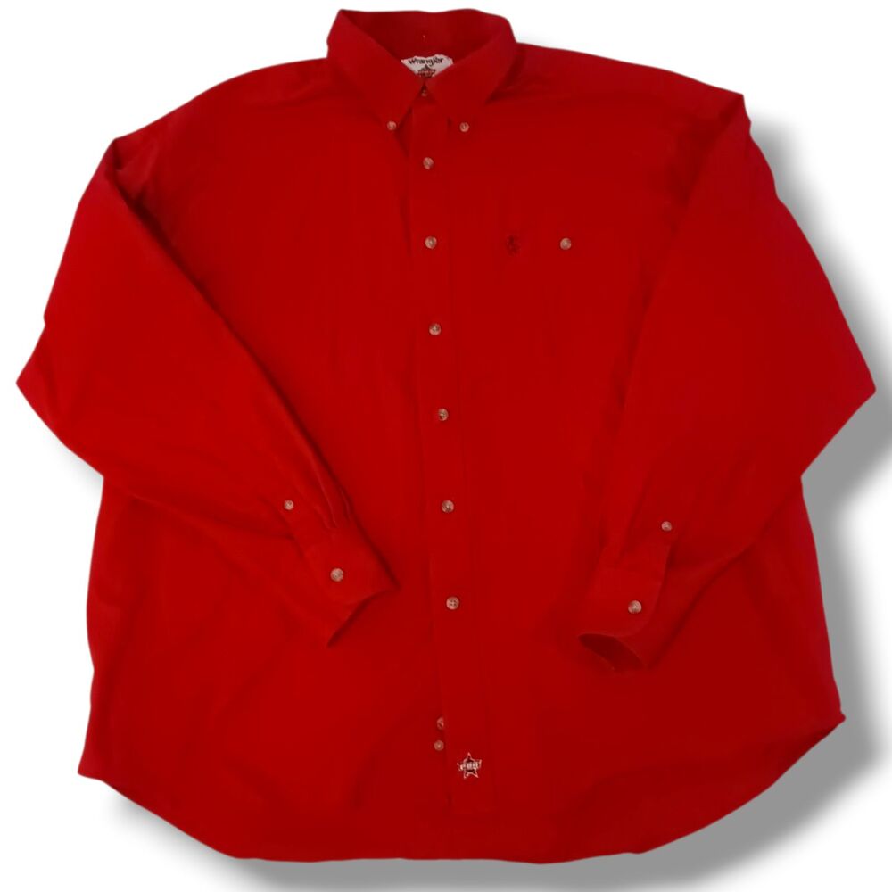 Vintage Wrangler PBR Button Down Shirt-Size 2X-Button Pockets-Western-Cowboy